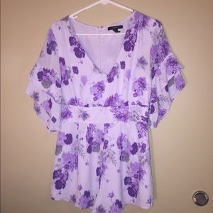 Forever21 Purple Floral Romper